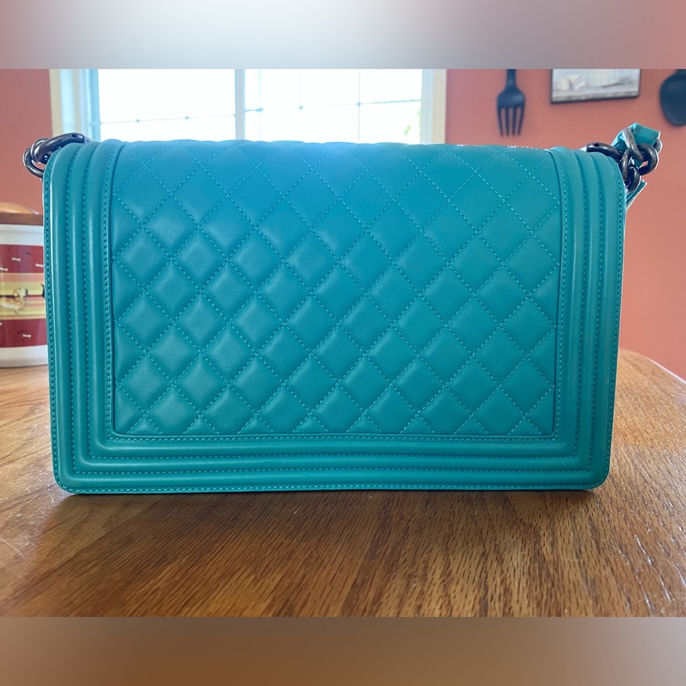 Chanel Blue Quilted Boy Bag - Picture 5 of 12